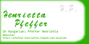 henrietta pfeffer business card